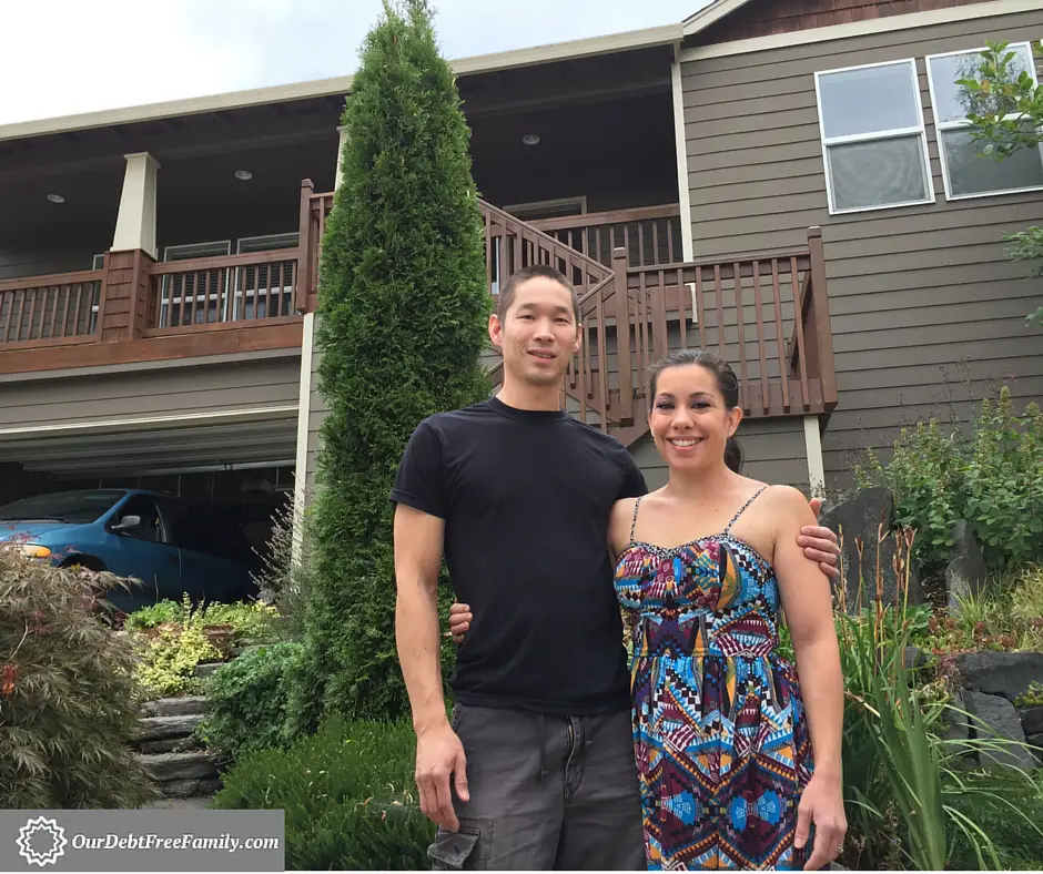 Here we are in front of our new house on closing day!