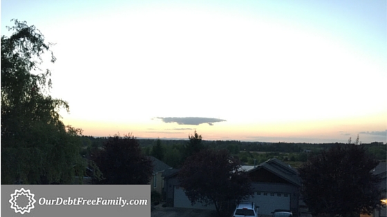 Mike captured this picture of the sun setting from our front porch on one of our first nights in our new house.