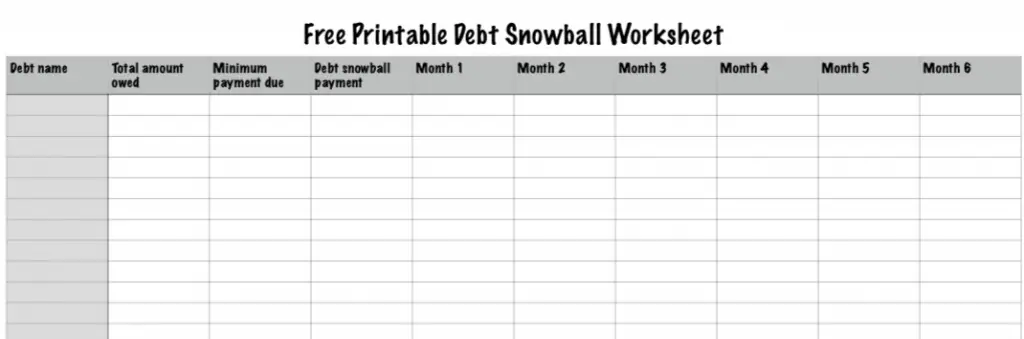 debt free charts