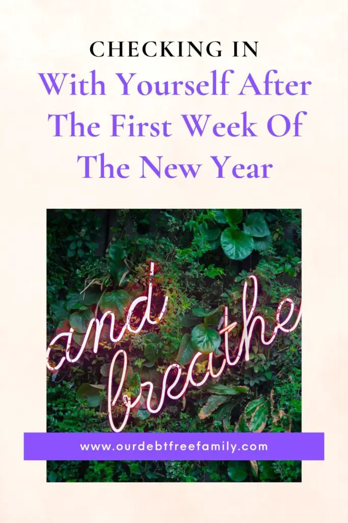 checking in after the first week of the new year - Pinterest graphic