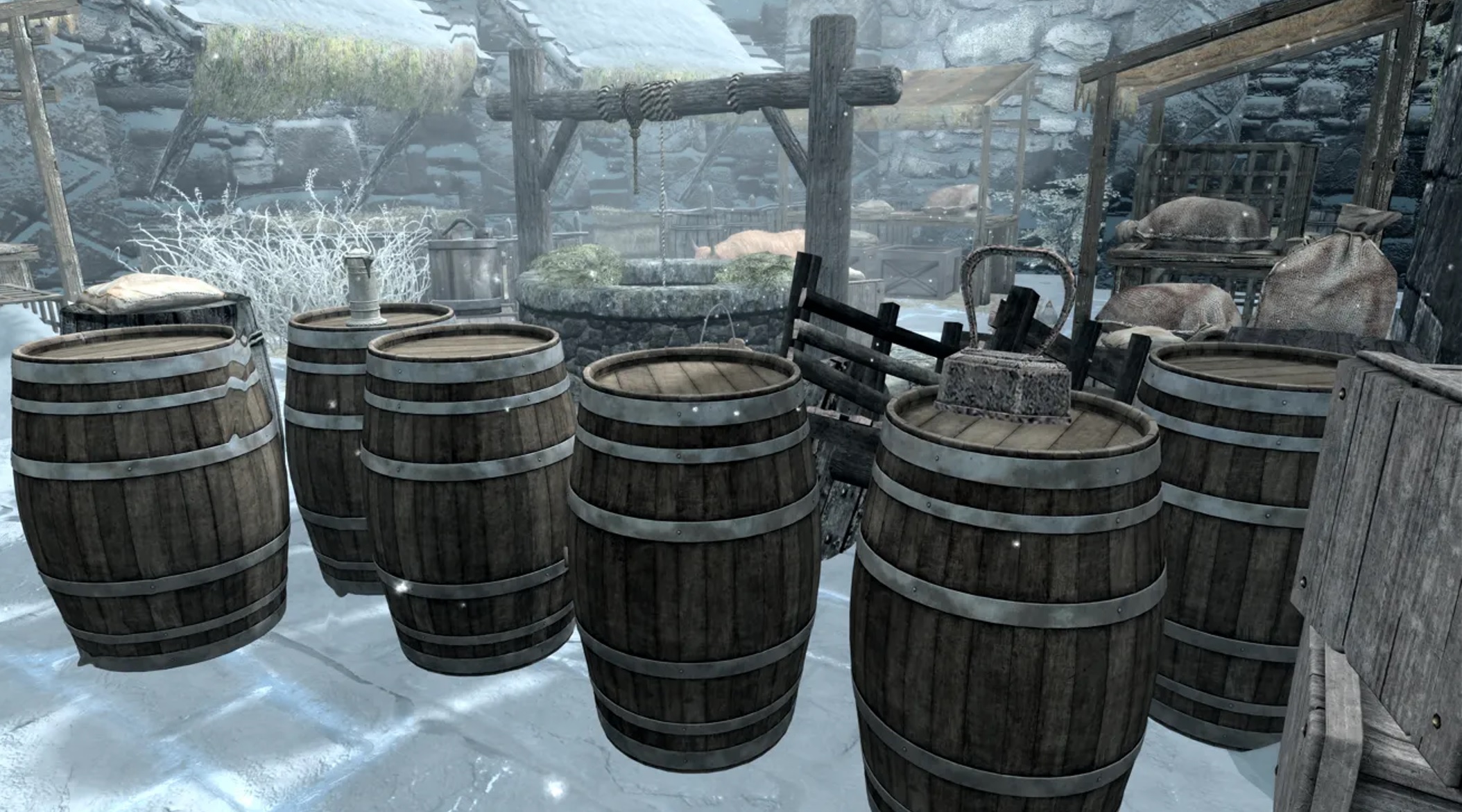 Ever notice how every dungeon or battlefield in Western RPGs is littered with destructible crates and barrels? “The Elder Scrolls V: Skyrim” takes this trope to new heights. As the Dragonborn, you’re not just a hero; you’re also a professional crate-smasher. :: Bethesda 