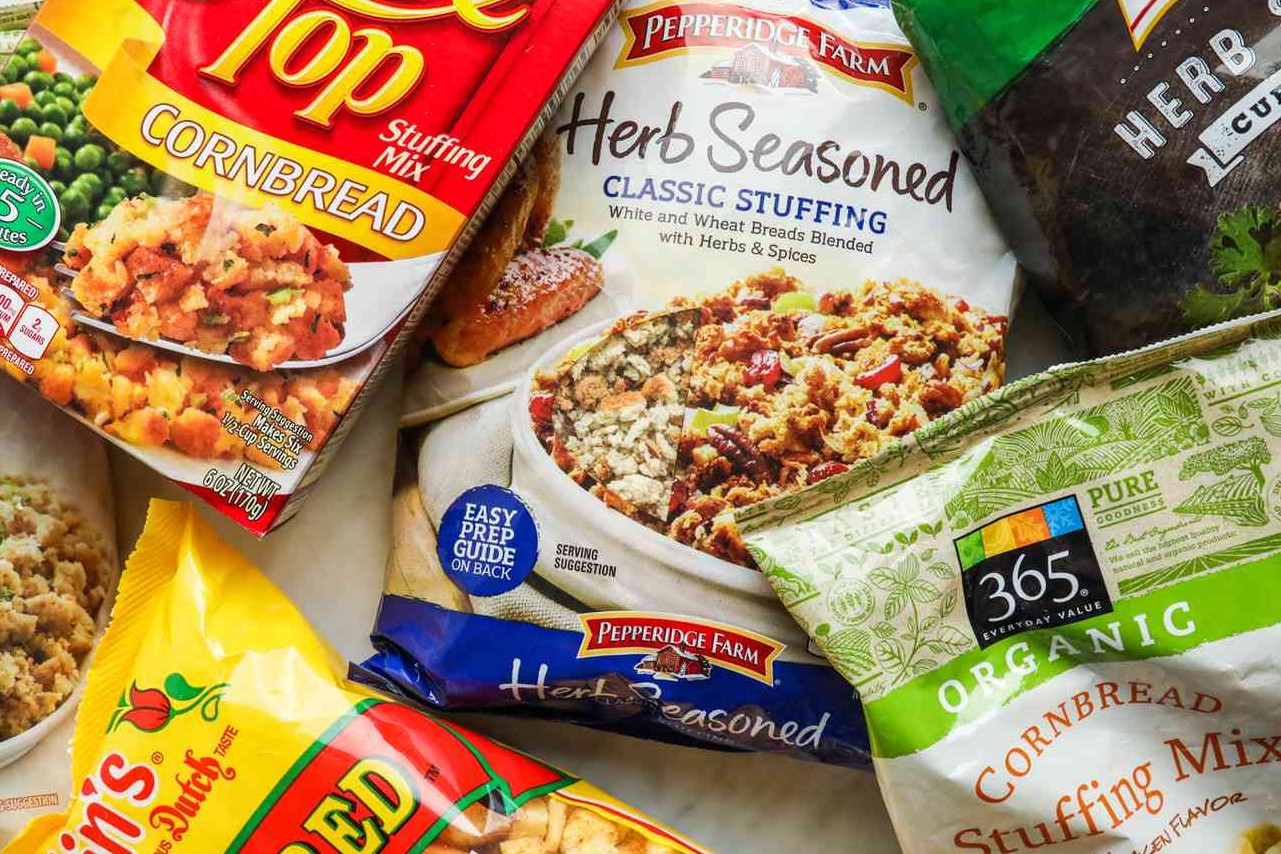 <p> Stuffing is a classic holiday side dish, and boxed stuffing mixes are a popular choice due to their convenience. As families prepare for festive dinners, supermarkets often struggle to keep this item in stock because it is easy to make and a crowd-pleaser. The mix of dried bread cubes, seasonings, and herbs makes it a go-to choice for creating a flavorful dish without much hassle. To avoid running out of your preferred brand or flavor, it is best to grab a box or two early in the season. </p> :: Sarah Crowder / Food and Wine