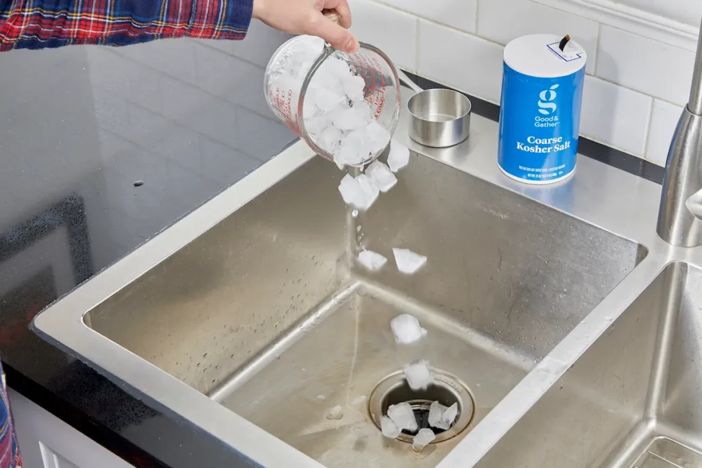<p> If your garbage disposal smells bad or seems sluggish, do not panic—you do not need a new one. A quick fix is to toss in a handful of ice cubes and a few tablespoons of coarse salt, then run the disposal with cold water. The ice helps sharpen the blades, while the salt scrubs away gunk and grease buildup. For a fresher scent, follow up with citrus peels. Your garbage disposal will be back to grinding like a pro in no time. </p> :: Bob Vila