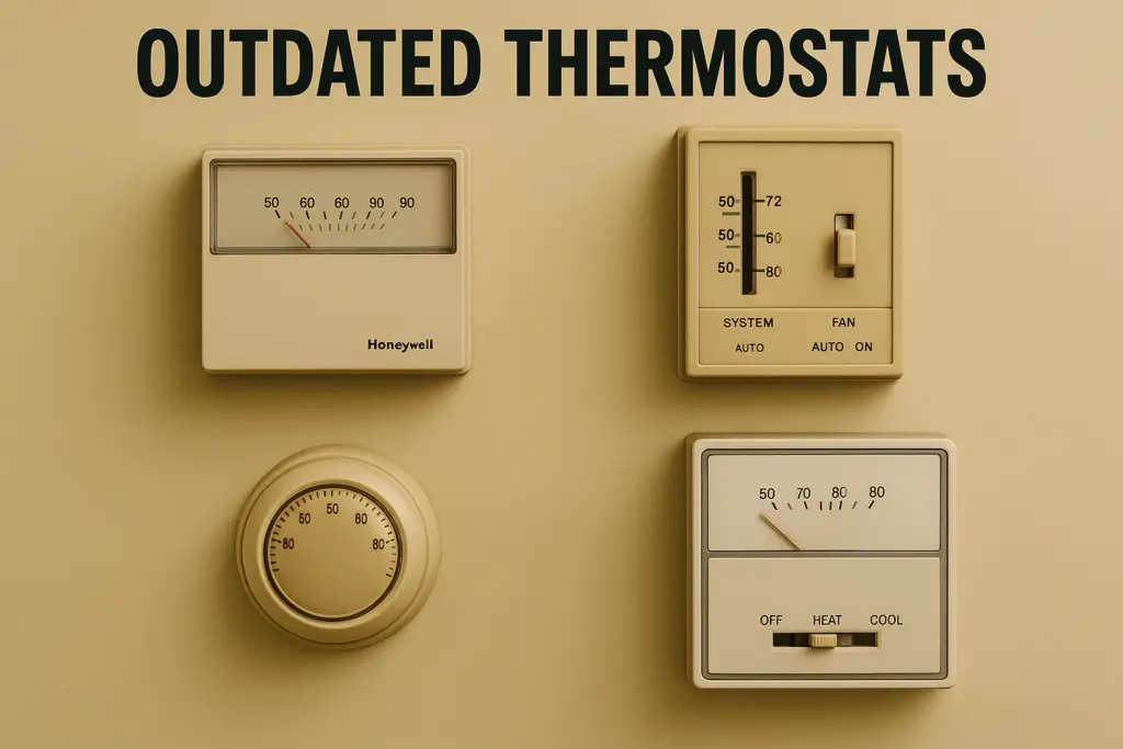<p> Heating and cooling are usually the largest energy expenses for a household, and if you are still using an old manual thermostat, you could be wasting energy without even knowing it. Traditional thermostats lack the ability to adjust based on your schedule or occupancy, often running heating or air conditioning when no one is home. Upgrading to a smart thermostat allows you to program your heating and cooling system to run only when necessary. These devices can learn your habits, detect when the house is empty, and optimize temperatures accordingly, saving up to 10 percent annually on heating and cooling costs. The investment pays for itself quickly through lower energy bills. </p> :: DALL-E
