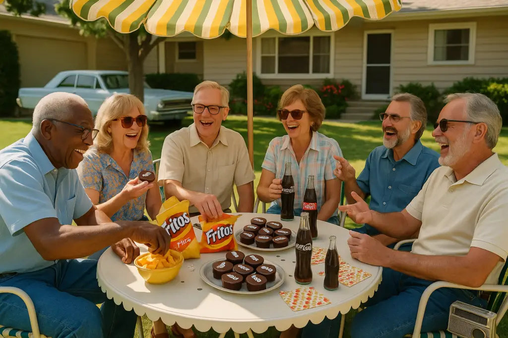 <p> There’s something undeniably special about revisiting the snacks that shaped our childhoods. They remind us of carefree afternoons, family dinners, and lunchroom trades with friends. These weren’t just treats—they were part of the rhythm of everyday life in the 1960s. In a time when everything feels fast and complicated, biting into a Twinkie or stirring up a bowl of Jell-O is a small but powerful act of remembering. It’s about savoring not just flavor, but the stories and smiles attached to it. So why not treat yourself to a retro snack break? Head to the grocery store or order a few classics online. Even better, share them with your grandkids and tell them a story about how you used to eat Fritos straight out of the bag or why getting a Cracker Jack prize was the best part of your week. After all, snacks from the past are even better when they help build connections in the present. Because good snacks—and good memories—never go out of style. </p> :: DALL-E