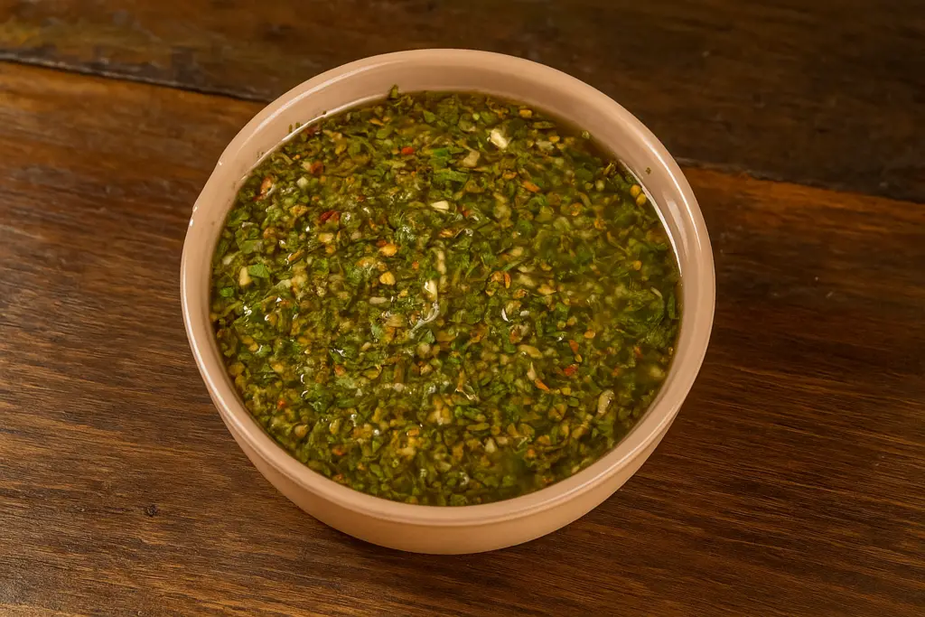 <p> Argentinian chimichurri is back in a big way, earning fans well beyond its traditional pairing with grilled steaks. This vibrant blend of fresh parsley, oregano, garlic, olive oil, vinegar, and red pepper flakes delivers a zippy, herby kick that brightens everything it touches. In 2025, chefs are getting creative, crafting chimichurris with cilantro, mint, or even kale, and pairing them with roasted veggies, seafood, pasta salads, or drizzling over grain bowls. If you’re looking for a condiment that screams “fresh” and adds instant wow-factor, chimichurri is your best bet this year. </p> :: DALL-E