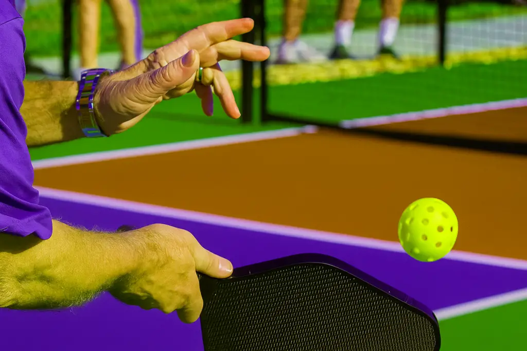 <p> Ready for your first piece of insider lingo? Meet the dink—a soft, short shot that just clears the net and lands in the no-volley zone (a.k.a. the “kitchen”). While powerful slams and hard drives might look impressive, the dink is the true secret weapon in pickleball. Why? Because it forces your opponent to step closer to the net, setting them up for errors and opening the court for your next shot. For players over 50, the dink is pure gold—it relies on finesse and strategy rather than speed and power, helping you control the game’s pace and conserve energy. Practice your dinking skills, and you’ll quickly become the player everyone wants on their side. </p> :: DALL-E