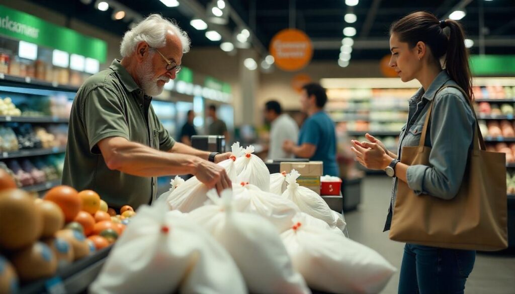 3. Using Too Many Plastic Bags <p> Boomers grew up in a time when plastic bags were handed out freely and often doubled up for strength. Now, younger generations are highly focused on sustainability and cringe at the sight of plastic bags piling up. Many states are charging for plastic bags or banning them altogether, making reusable bags not only practical but trendy. Keeping a few reusable bags in your car or purse ensures you are ready for any shopping trip. Plus, reusable bags are sturdier, hold more groceries, and make you look stylish and eco-conscious to younger shoppers. </p> :: Freepik AI