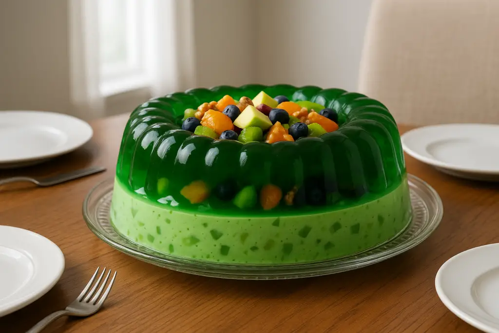 <p> Ah yes, the shimmering centerpiece of so many potlucks and Sunday dinners. Gelatin molds, usually made with fruit cocktail, marshmallows, or even shredded carrots floating inside, were once the height of culinary fashion. They looked impressive on the table, but the truth is that many Boomers never liked them. The strange texture, the overly sweet flavor, and the odd combinations often made them more of a conversation piece than a real treat. Most would agree that a fresh fruit salad or even a bowl of berries is far more enjoyable. </p> :: DALL-E