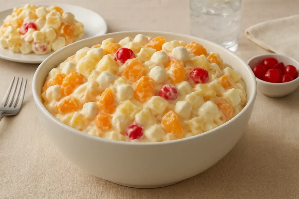 <p> The name alone makes it sound heavenly, but anyone who has pushed around a spoonful of ambrosia salad knows the reality. With mini marshmallows, coconut, canned pineapple, and whipped cream all mixed together, it was the dessert-salad hybrid no one asked for. Many Boomers grew up thinking it was a must-have at holidays, but secretly dreaded its sticky sweetness. A bowl of fresh seasonal fruit drizzled with a light yogurt dressing is a far more satisfying alternative. </p> :: Freepik