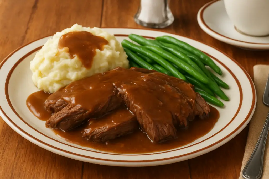 <p> The Sunday pot roast has long been a symbol of family togetherness. Slow-cooked meat surrounded by potatoes and carrots and drenched in thick gravy was the centerpiece of many tables. While it is comforting and familiar, plenty of Boomers quietly admit that they find it heavy and overly greasy now. The memory of gathering around the table remains cherished, but the dish itself does not always live up to its nostalgic reputation. Many would gladly trade it for a herb-roasted chicken or a leaner roast with fresh vegetables. </p> :: DALL-E