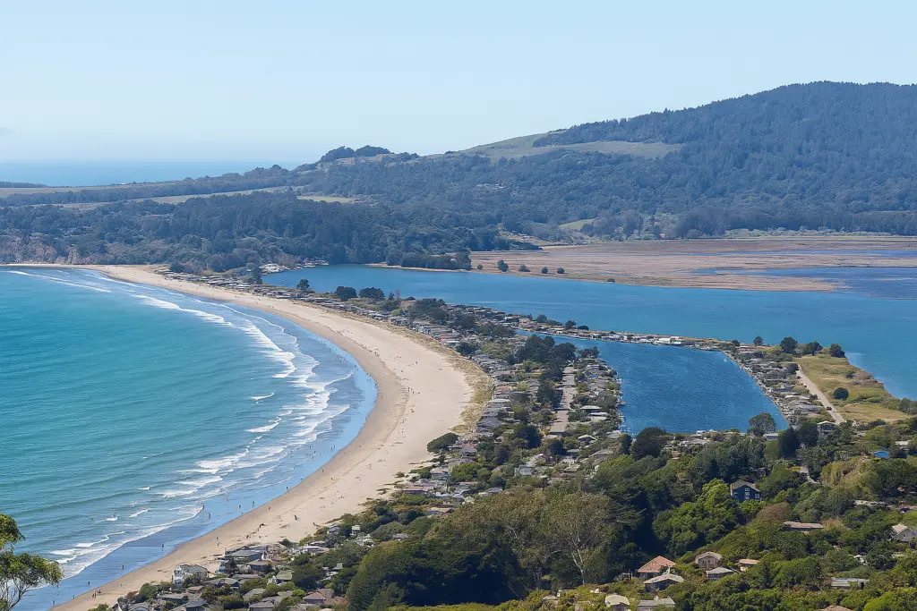 <p> Just north of San Francisco, Stinson Beach offers an easy coastal retreat with miles of soft sand and gentle waves. The drive alone is worth the trip, especially if you take the route over Mount Tamalpais, which gives you sweeping views of the ocean and rolling hills. Once there, you can stroll along the shore, dip your toes in the water, or simply relax with a good book and the sound of the surf. A few small cafes nearby make it easy to grab lunch, but a packed picnic is also a wonderful option. </p> :: DALL-E
