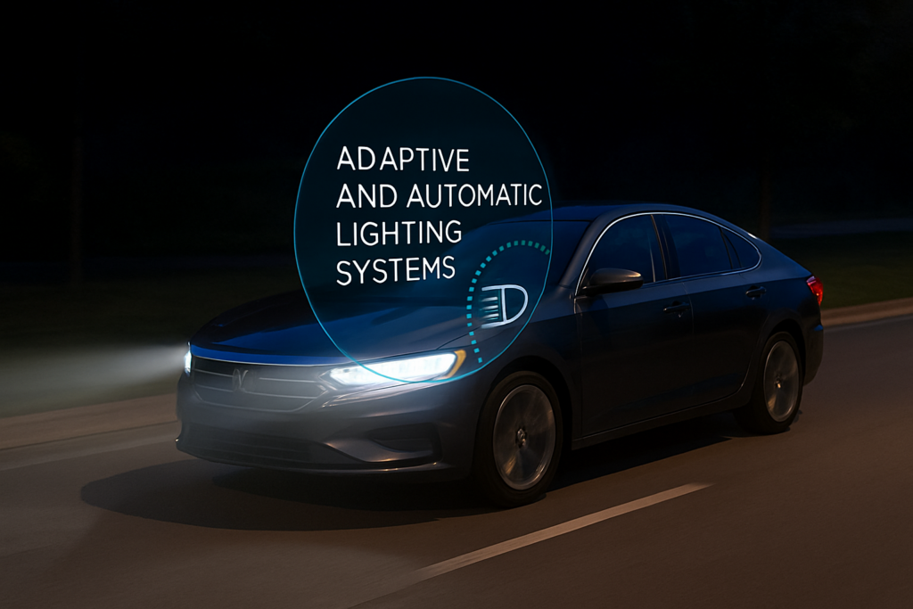 7. Adaptive and Automatic Lighting Systems <p> Driving at night can be tough, especially when your eyes have to adjust to sudden changes in brightness. Adaptive lighting takes the guesswork out by automatically adjusting your headlights. The beams can swivel when you turn, widen in very dark conditions, or narrow when another car is approaching so you do not blind anyone. Automatic high beams are another great perk, switching between low and high beams depending on traffic. This not only makes night driving safer but also much less stressful on your eyes. For boomers who may already find night driving challenging, adaptive lighting feels like a breath of fresh air. </p> :: DALL-E