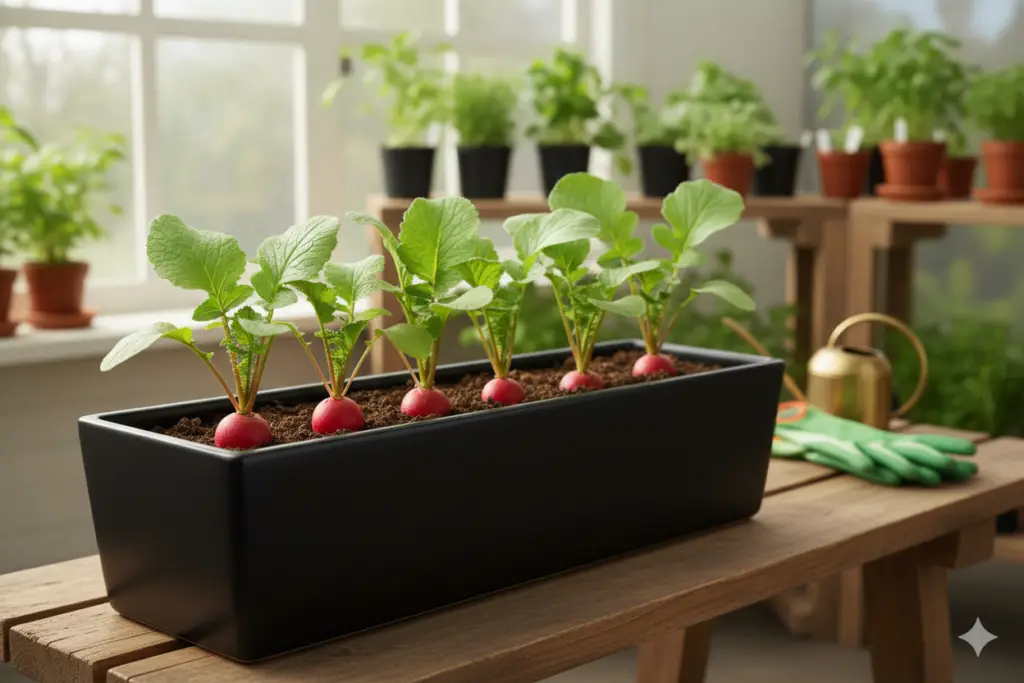 <p> Radishes may surprise you, but certain small, fast-growing varieties do well indoors. They do not need deep containers, and their short growth cycle makes them a rewarding winter project. With proper light and loose soil, you can enjoy crisp, spicy radishes even while the garden outside sleeps under a blanket of snow. Watching the little roots form beneath the soil can be a satisfying reminder that spring will eventually come back. </p> :: Gemini