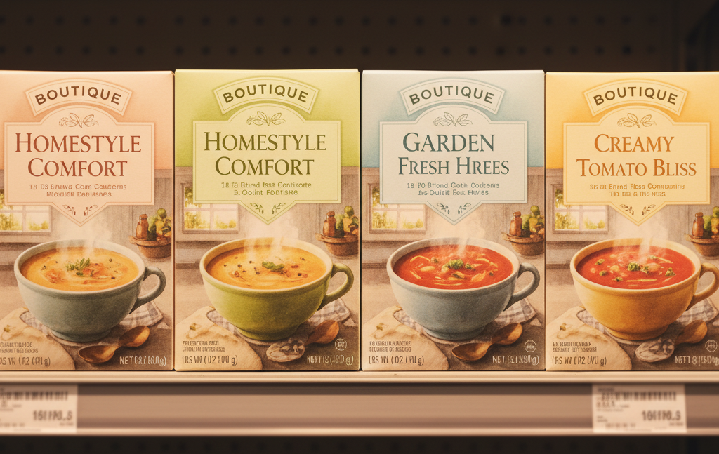 5. Calming Colors and Cozy Pictures <p> Colors and images are not random. Packaging designers use them to trigger emotions. Greens and earthy tones signal health and nature, even if the product itself is not particularly healthy. Blues and soft pastels suggest freshness or calm. Pictures of steaming soup bowls, rustic bread loaves, or happy families on the front of a box are carefully chosen to spark feelings of comfort and belonging. For many boomers, who often link food with family and togetherness, these cues can be especially persuasive. The key is to remember that while the colors and images can warm your heart, they do not tell you much about what is really inside. </p> :: Gemini