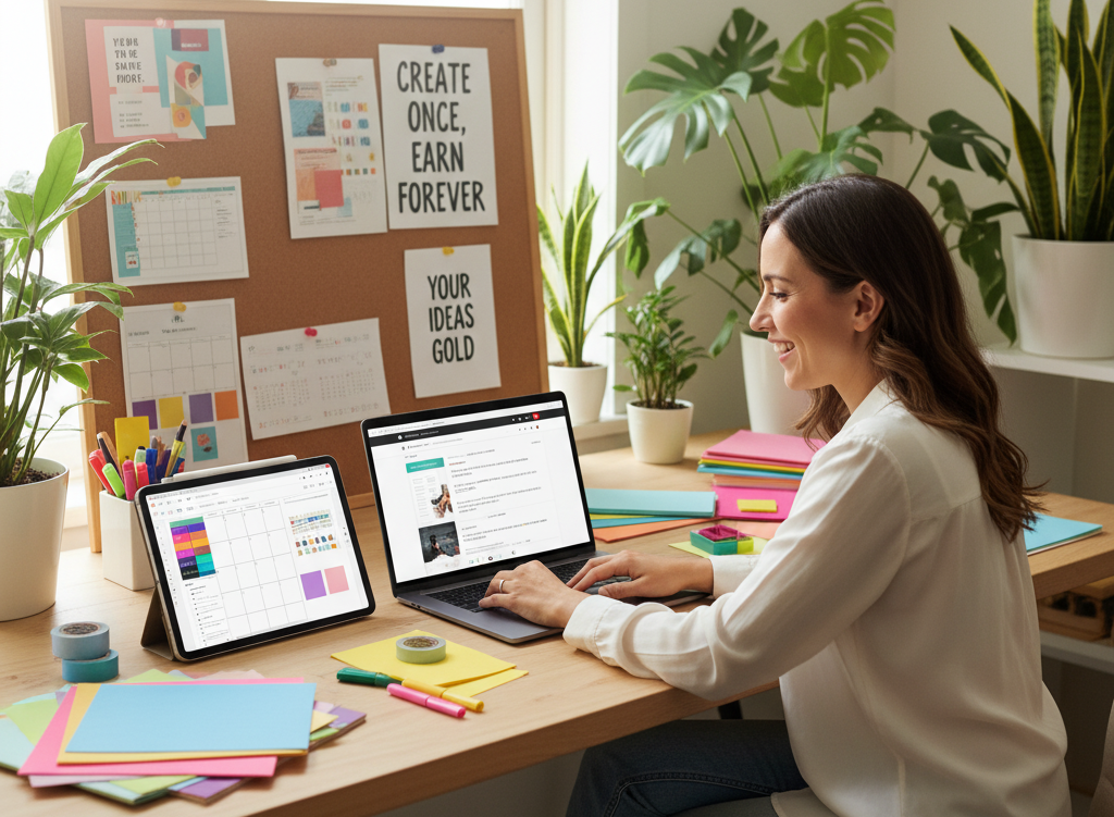 2. Digital Printables and Passive Products <p> If you are handy with design software or simply love creating planners, trackers, or templates, digital printables can become a quiet but steady source of income. Platforms such as Etsy or Gumroad make it easy to upload your products and let the sales roll in while you sleep. Think habit trackers, budget spreadsheets, or even decorative wall art. The beauty of this hustle is that you design once, and the product can sell hundreds of times. Families have used this strategy to funnel small but consistent profits directly into their debt snowball. </p> :: Gemini