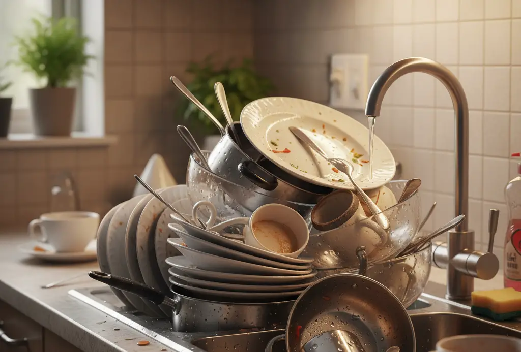 4. Letting Dirty Dishes Pile Up <p> Instead of washing dishes right away, you tell yourself they will soak overnight. Days later, you have a mini mountain of plates and cups in the sink. It’s an easy habit to justify while still keeping your hands clean. </p> :: Gemini
