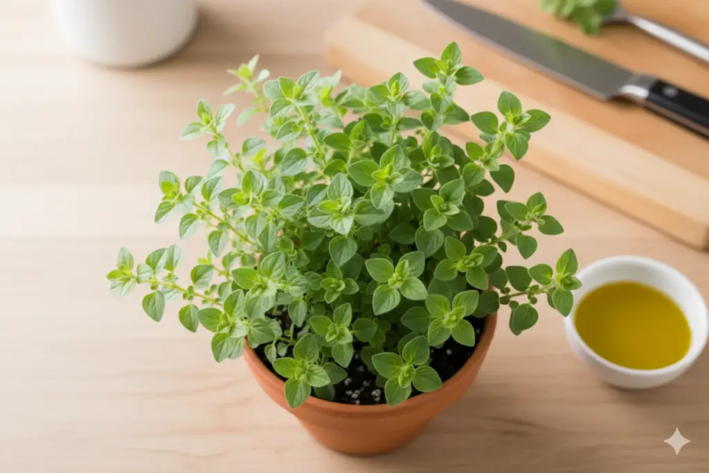 <p> Oregano is a sturdy and fragrant herb that thrives indoors with minimal fuss. It prefers bright light but can tolerate less than some herbs, and it grows well in pots as long as the soil has good drainage. Oregano can handle being slightly dry between waterings, so it is less likely to suffer if you forget to water for a day or two. Snip leaves as you cook, and enjoy the earthy flavor it brings to sauces, roasted vegetables, and homemade pizza. </p> :: Gemini