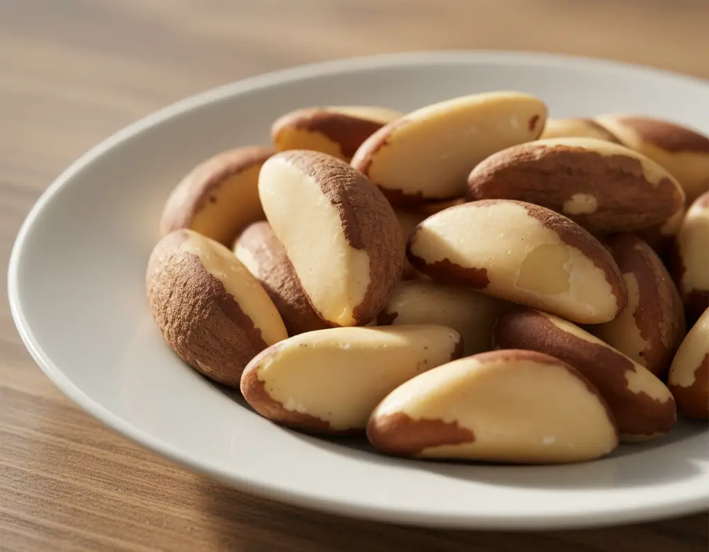 <p> Brazil nuts are famous for being one of the richest natural sources of selenium, a mineral the body needs in small amounts. Here is the catch: they contain too much of it. Just one or two Brazil nuts can give you more than your entire daily requirement. Eat a whole handful and you might be way over the safe limit. For seniors, this can be especially concerning. Too much selenium, known as selenosis, can cause nausea, brittle hair, nail issues, nerve pain, and in severe cases, heart and kidney problems. Since your body’s ability to process excess minerals changes with age, it is best to keep Brazil nuts as a once-in-a-while treat. If you love them, enjoy one or two at a time and leave it at that. </p> :: Gemini Nano Banana 