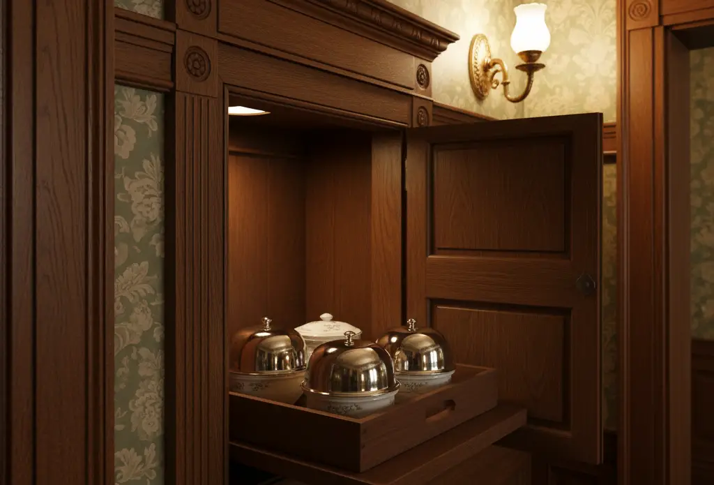 <p> No, we are not talking about a slow server at a restaurant. A dumbwaiter was a small lift built into multi-story homes to carry food, dishes, or even laundry from one floor to another. It saved time, reduced spills, and spared homeowners a lot of heavy lifting. Wealthy families often used them to send meals from the kitchen downstairs up to dining rooms on higher floors. While they might sound like something out of a fancy hotel, dumbwaiters could be found in modest homes as well. Younger people today might mistake one for a tiny closet or a strange elevator shaft, but in their prime, they were practical and a little luxurious. </p> :: Gemini