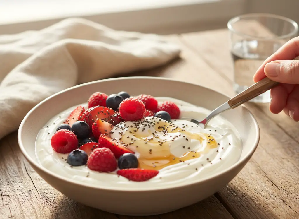 6. Greek Yogurt <p> Plain Greek yogurt is a protein powerhouse that supports muscle mass, digestion, and bone health. Many people avoid it in favor of flavored options that contain added sugar. Add fresh fruit, nuts, or a drizzle of honey to create a balanced snack or breakfast that keeps you satisfied. Boomers who remember real yogurt know that simplicity is often the best approach. </p> :: Gemini