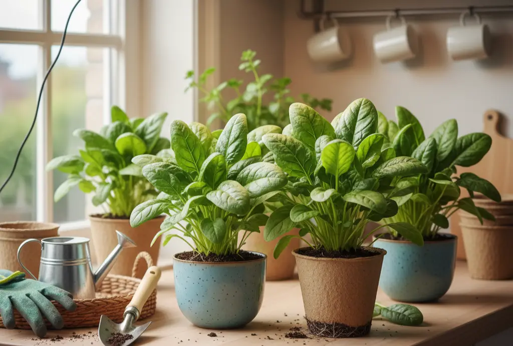 <p> Spinach is a cool-weather superstar, and it does very well indoors during the winter months. Compact in size and relatively forgiving, spinach can be grown in pots that do not take up much space. As long as it gets good light, you can harvest baby leaves for fresh salads or wait a little longer for larger leaves that are perfect for soups and sautés. It is a nutrient-dense option that makes winter meals more satisfying and healthy. </p> :: Gemini