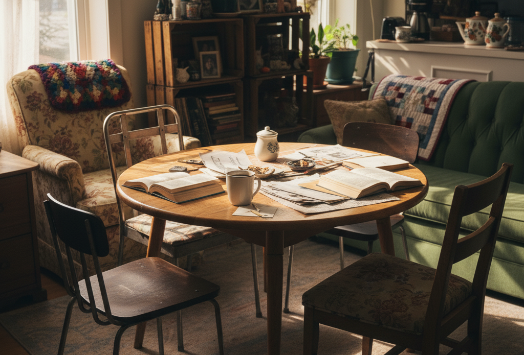 3. The Wobbly Dining Table <p> Every first apartment deserved a small table and a couple of chairs, even if they didn’t match. It became the center of your world—where you ate breakfast, paid bills, and chatted with friends over cheap takeout. That table wasn’t perfect, but it was where the best conversations happened and where the apartment started to feel like home. </p> :: Gemini