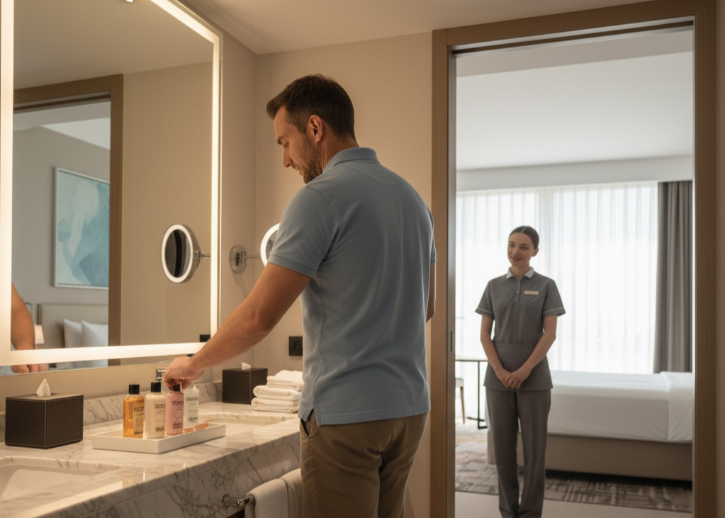 <p> From toiletries to towels, hotels provide in-room amenities for convenience. What staff notice, however, is excessive use or hoarding. Taking more than you need can create extra work for housekeeping and impact inventory management.

Being mindful about amenities signals respect for hotel resources. Grab only what you need, and leave extras for future guests. Staff appreciate guests who are considerate about supplies, as it streamlines room maintenance and shows you value the thoughtful provisions made for your comfort. </p> :: Gemini