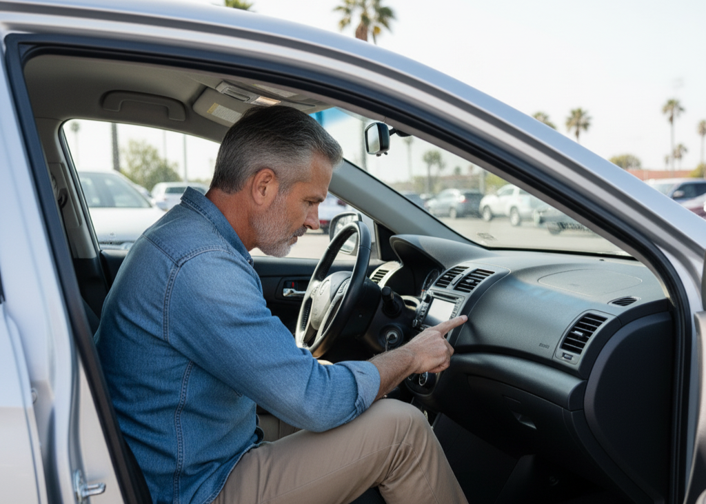 <p> Step inside and take a good look at the interior. Worn seats, ripped upholstery, and dirty carpets can indicate neglect, but they may also signal potential mechanical issues. Smells are important too; a musty or moldy odor can suggest water damage or flooding. Test all the buttons, switches, and electronics including windows, locks, air conditioning, and infotainment systems. If anything does not work, take note. A car with a clean, functional interior often means it has been cared for, while signs of neglect could mean more costly problems later. </p> :: Gemini
