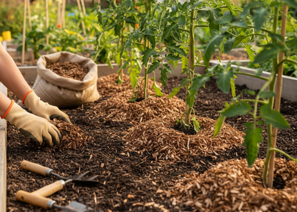 <p> Strong plants start with strong soil. Use well-draining, nutrient-rich soil amended with compost or organic matter. Plant your tomatoes deeply, as described earlier, and cover the soil with mulch. Mulch helps retain moisture, prevent weeds, and protect the roots from temperature fluctuations. Healthy, well-supported plants rely less on cages for stability because the combination of rich soil, deep roots, and mulch reduces stress on the stems. This is a simple, natural way to support your tomatoes without extra structures. </p> :: Gemini