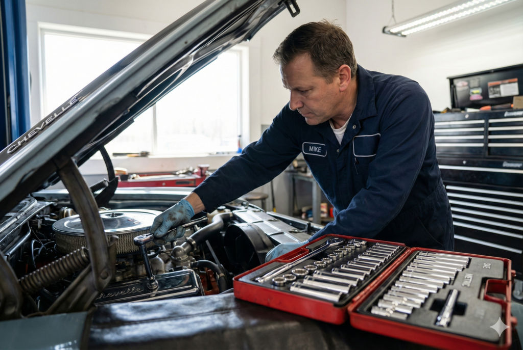 <p> A high quality socket and ratchet set is the backbone of any mechanic’s workspace. If you have ever tried to remove a bolt with the wrong size socket, you already know how quickly frustration can build. A complete set that includes both metric and SAE sizes ensures you can handle almost any fastener your vehicle throws at you. Mechanics reach for these tools constantly because they offer power and control without unnecessary strain. A smooth ratchet mechanism, especially a fine tooth one, makes working in cramped spaces far more manageable. Whether you are swapping out spark plugs or removing an alternator, this is the tool that never feels optional. </p> :: Gemini