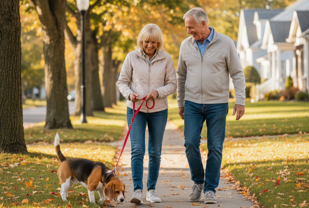5. Beagle <p> Friendly, loyal, and full of character, the Beagle has long been a favorite for families and older adults alike. Known for their expressive faces and happy-go-lucky attitude, Beagles are generally healthy dogs with lifespans of 12 to 15 years. They’re small enough to handle easily but sturdy enough for outdoor adventures or playful time with the grandkids. Their keen sense of smell means they love sniffing around on walks, so they do best with a securely fenced yard or leash walks to prevent them from following their nose too far. Beagles are very food-motivated, which makes training easy—just be sure to monitor their snacks to keep their weight in check. For those who want a loyal, cheerful dog with just the right amount of energy, the Beagle is hard to beat. </p> :: Gemini