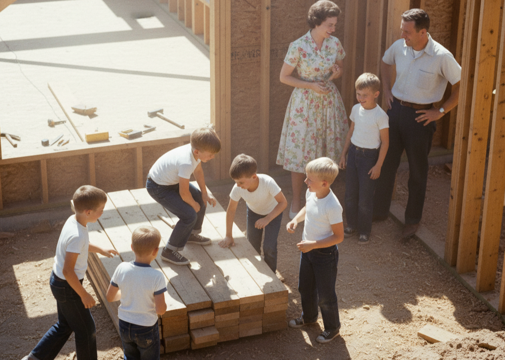 <p> Believe it or not, many children in the sixties treated construction sites as after school adventure zones. Empty lots, partially built houses, lumber piles, and scaffolding were all part of the fun. Kids used their imagination to turn these places into pirate ships, forts, and castles, usually without helmets, supervision, or worry from their parents. It may sound nerve wracking by today’s standards, but back then, children had far more freedom and far fewer restrictions. Neighborhood parents trusted the world around them in a way that feels almost foreign today. While safety concerns have evolved for the better, the carefree spirit of those childhood explorations is a memory many baby boomers treasure. </p> :: Gemini