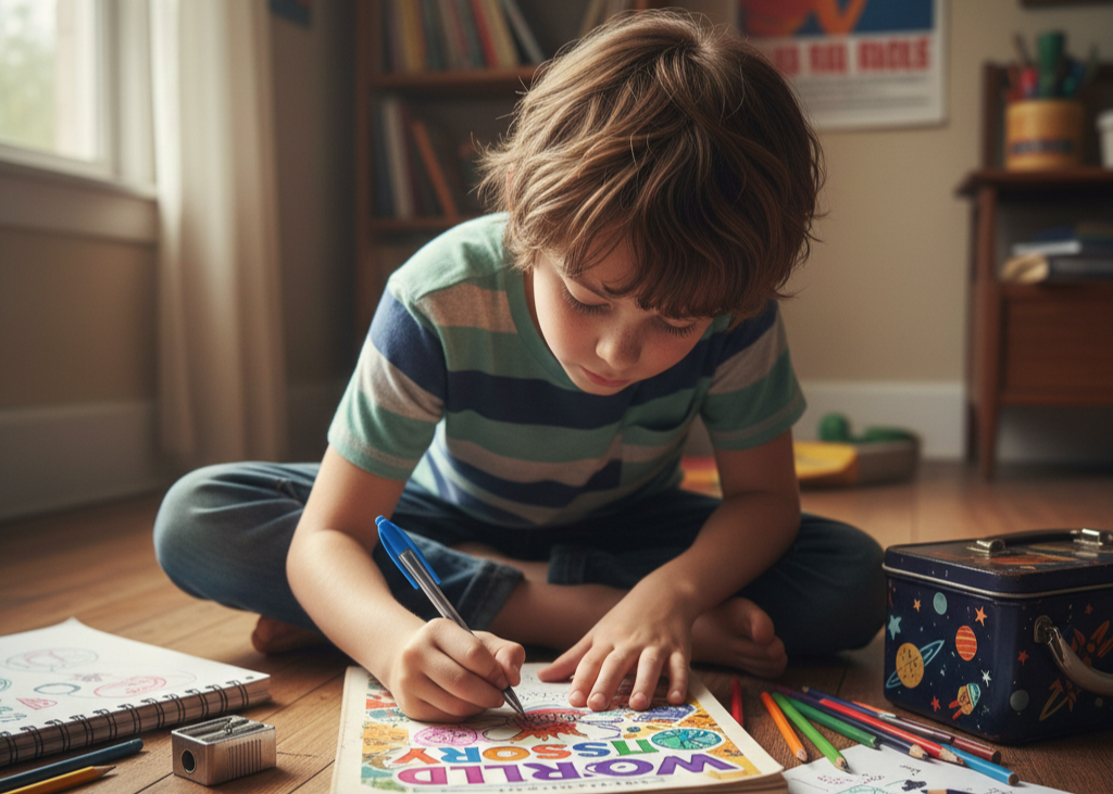 <p> Back-to-school season was an exciting ritual. New textbooks, notebooks, and pencil cases signaled the start of another year of learning and creativity. Many boomers remember decorating textbook covers with doodles, stickers, or colored paper to personalize their school supplies. These small acts of self-expression offered pride and ownership while providing a playful escape from routine, reminding them that school could be both productive and fun. </p> :: Gemini