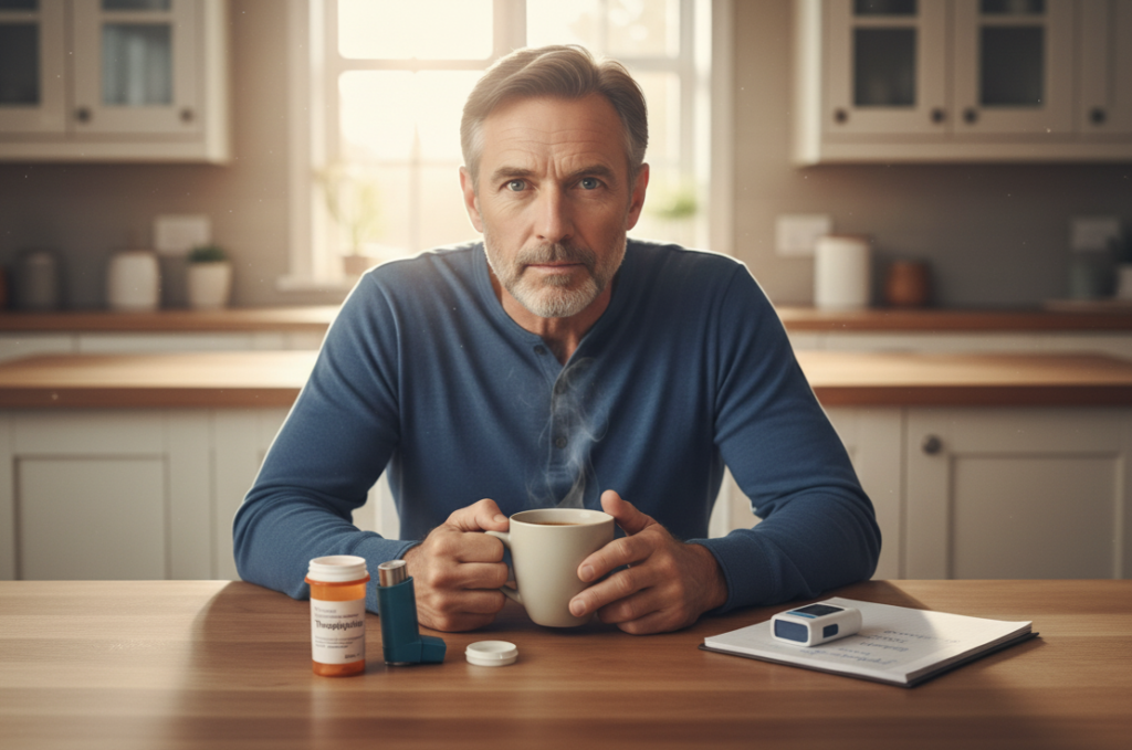 <p> If you rely on older asthma medications like Theophylline, caffeine can be a problem. Both coffee and Theophylline stimulate the central nervous system, which can lead to racing heartbeats, jitteriness, or even trouble sleeping.

Pro Tip: Space your coffee and medication apart by at least an hour or two. If your asthma medication already makes you feel wired, you might want to switch to decaf or tea until your body adjusts. </p> :: Gemini