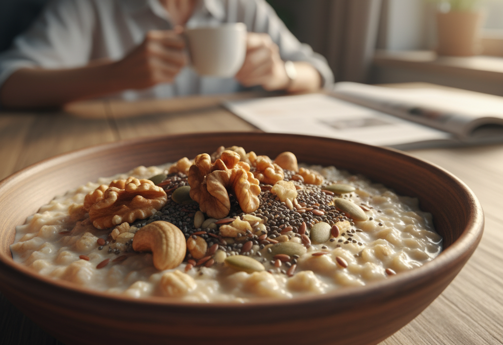 <p> Small but mighty, nuts and seeds are a fantastic way to sneak more anti-inflammatory goodness into your day. Walnuts, chia seeds, and flaxseed in particular are loaded with omega-3s, plant protein, and fiber. Sprinkle them on oatmeal, yogurt, or salads to give your meals a satisfying crunch and a major nutrition upgrade. While they’re calorie-dense, a small handful is all you need to get the benefits. Think of them as little edible vitamins that help protect your joints and your heart. </p> :: Gemini