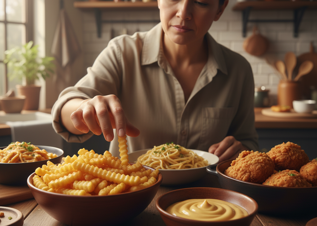 <p> Fried foods, creamy sauces, and fatty snacks are undeniably delicious, but they can be tough on your digestive system. Foods high in saturated fats and oils are harder to digest, may irritate the gut lining, and can negatively alter gut bacteria. Research suggests that a diet high in unhealthy fats is associated with reduced gut microbiome diversity, which can lead to inflammation, bloating, and digestive discomfort.

Healthier alternatives exist without sacrificing flavor. Try roasting, baking, steaming, or air-frying foods instead of deep frying. Incorporate healthy fats such as avocado, nuts, seeds, and olive oil, which are easier on your gut and provide essential nutrients. Even small swaps, like choosing baked sweet potato fries over traditional fries or grilling vegetables with a drizzle of olive oil, can make a noticeable difference. Your gut will thank you with improved digestion and better overall balance. </p> :: Gemini