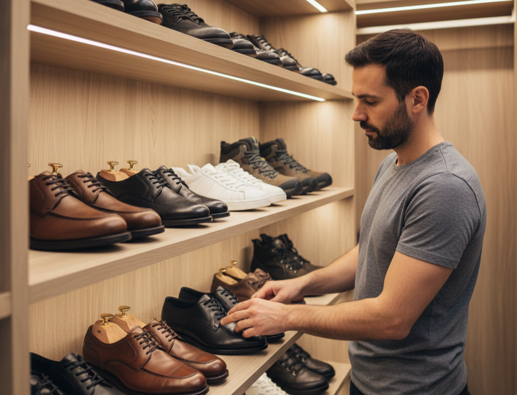 7. Forgetting About Proper Storage and Care <p> You wouldn’t leave your suit crumpled on the floor, so why treat your shoes any differently? Tossing them in a heap or leaving them out in the sun causes them to lose shape, fade, and crack. And cleaning them with the wrong products can do more harm than good.
How to Fix It:
Clean your shoes with the right products for the material—leather cleaner for leather, gentle soap for canvas, and waterproof sprays for suede. Store them in a cool, dry spot away from direct sunlight. Use shoe trees to maintain their shape and avoid unpleasant odors. If your shoes get wet, let them air-dry naturally instead of placing them near heat. A little storage care keeps your shoes looking new for years. </p> :: Gemini