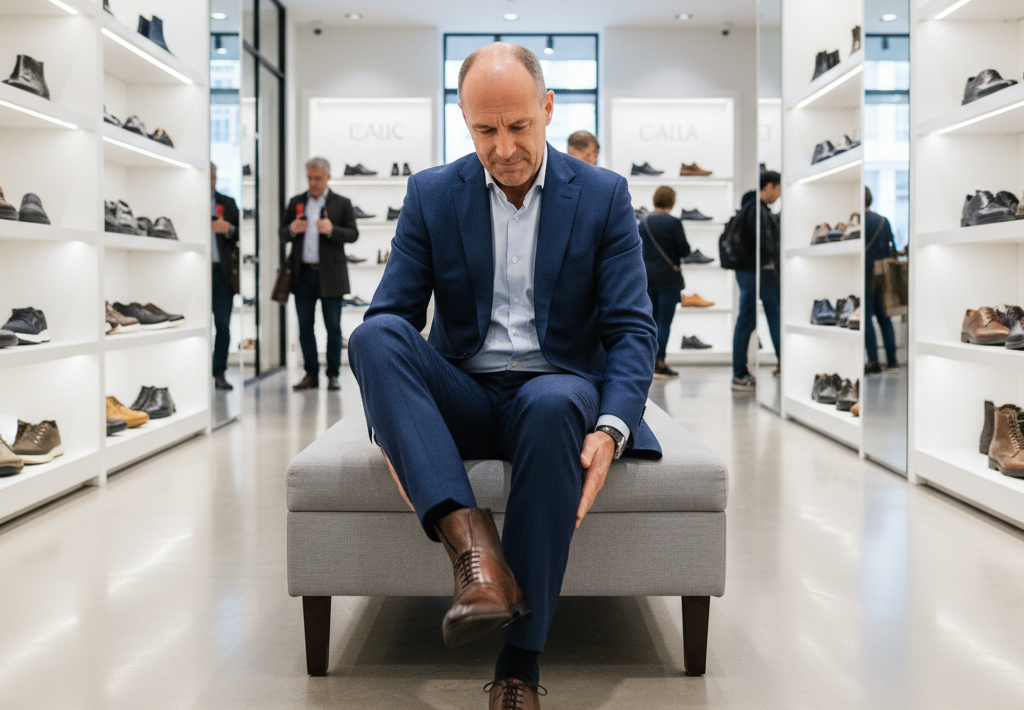 2. Buying Shoes That Don’t Fit <p> If you’ve ever finished the day with sore feet, blisters, or the feeling your shoes are eating your toes, you’re not alone. Many men buy shoes that are either too tight or too loose because they assume their size never changes. But as we age, gain or lose weight, or even spend more time on our feet, our shoe size can shift. Wearing the wrong size isn’t just uncomfortable—it can affect your posture and lead to long-term foot pain.
How to Fix It:
Get professionally fitted before buying new shoes. That means both length and width. Try shoes on at the end of the day when your feet are slightly swollen—that’s their true size. Make sure there’s a thumb’s width of space between your toes and the front of the shoe, and that your heel doesn’t slip when you walk. When shoes fit properly, you’ll not only feel better but also look more confident. </p> :: Gemini