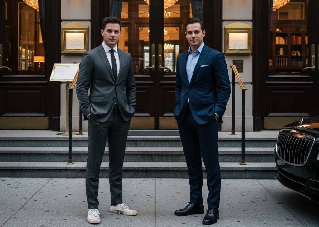 1. Wearing the Wrong Shoes for the Occasion <p> You wouldn’t wear swim trunks to a wedding, right? The same logic applies to shoes. One of the biggest fashion missteps men make is wearing the wrong shoes for the event. Think hiking boots to a business meeting or beat-up sneakers to a nice restaurant. Even if your outfit looks great, the wrong footwear instantly makes you appear out of place or careless.
How to Fix It:
Build a small but versatile shoe lineup. You don’t need a closet full of shoes—just a few essentials. A clean pair of sneakers or leather loafers for casual outings, polished oxfords or derbies for formal settings, and maybe a pair of dress boots or hybrid sneakers for the in-between moments. When getting dressed, ask yourself: “Do these shoes fit the vibe of where I’m going?” That quick question can save you from many style blunders. </p> :: Gemini