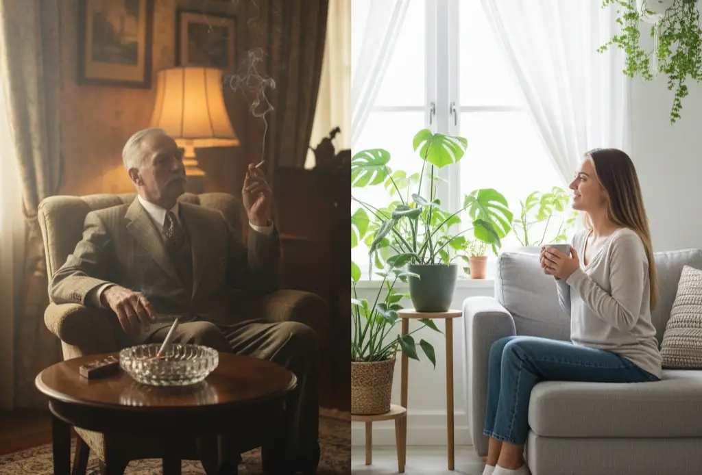 <p> It’s hard to imagine now, but smoking indoors—at home, in offices, even on airplanes—was once normal. Millennials grew up with anti-smoking campaigns and health warnings plastered everywhere. They associate smoking with pollution and health risks rather than sophistication. The shift toward cleaner air, wellness, and mindfulness makes indoor smoking a definite no-go. </p> :: Gemini