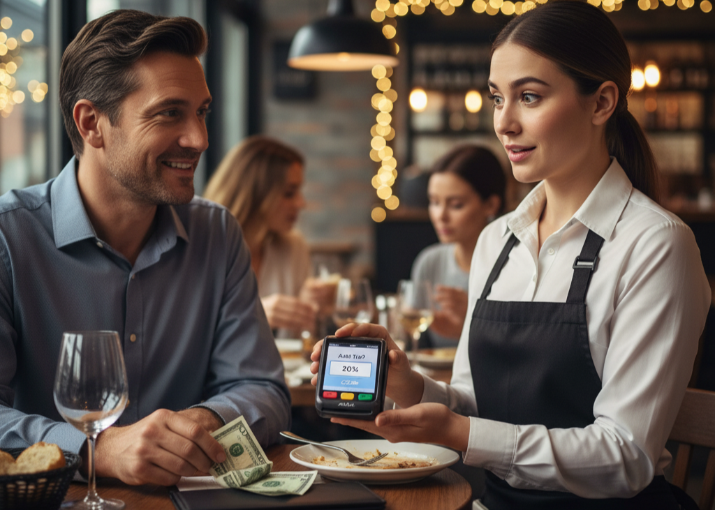 <p> Sometimes people tip in cash and then are prompted to tip again via credit card. This can result in double tipping or cause confusion about how much the staff actually receives. Check whether your cash tip will be counted and adjust your card tip accordingly. Being aware prevents over-tipping and avoids unintended awkwardness. </p> :: Gemini