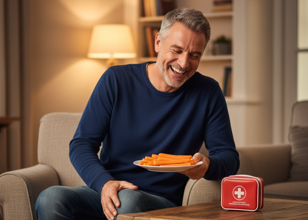 <p> Carrots contain a meaningful amount of vitamin K1 which is important for blood clotting and bone health. If you bump your knee into the coffee table or nick your finger cutting vegetables, vitamin K1 helps your blood clot properly. It also plays a role in keeping your bones supported over time. Many people think of dairy when they think about bone nutrients, but vegetables like carrots contribute in smaller yet important ways. If you are trying to support your bones as you age, especially in your forties and beyond, sneaking in extra vitamin K1 is a smart habit. </p> :: Gemini