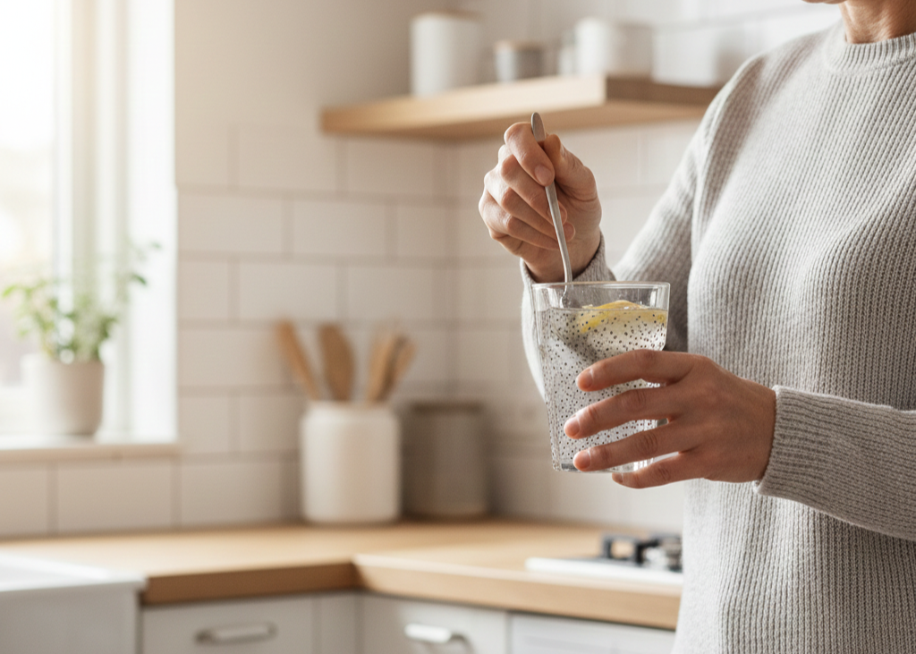 5. Chia Fresca: Fiber and Hydration in One Drink <p> Chia seeds soaked in water, sometimes with a splash of lemon or lime, create a refreshing drink known as chia fresca. Chia seeds absorb water and form a gel-like texture that adds both soluble and insoluble fiber to the digestive tract. This combination helps soften stool and promote smooth bowel movements. Letting the seeds soak for a few minutes before drinking ensures maximum effectiveness. Chia fresca is a hydrating and nutritious option for anyone looking to support healthy digestion naturally. </p> :: Gemini