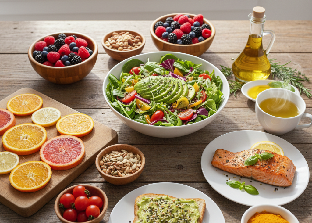 <p> Eating to reduce inflammation is not about following strict rules or depriving yourself of the foods you love. It is about making intentional, delicious choices that support long-term health and vitality. The foods on this list are versatile, flavorful, and easy to include in daily meals. By stocking your pantry and fridge with berries, fatty fish, leafy greens, avocados, nuts, seeds, tomatoes, green tea, olive oil, turmeric, and citrus fruits, you are making a conscious decision to care for your body and feel your best in 2026.

Small changes, like choosing olive oil instead of butter, adding a handful of berries to breakfast, or sipping green tea in the afternoon, add up over time. They help reduce inflammation, support heart and joint health, and provide nutrients that keep you energized and vibrant.

The best part is that anti-inflammatory eating can be fun and satisfying. It does not require a complete diet overhaul; it’s about making smart, tasty swaps and adding foods that nourish both body and soul. Boomers in 2026 are discovering that anti-inflammatory eating is not just good for health—it makes meals more colorful, flavorful, and enjoyable.

Here is to stocking your cart with foods that fight inflammation, support long-term health, and make every meal feel like a celebration of vitality and well-being. Your body will thank you for it. </p> :: Gemini