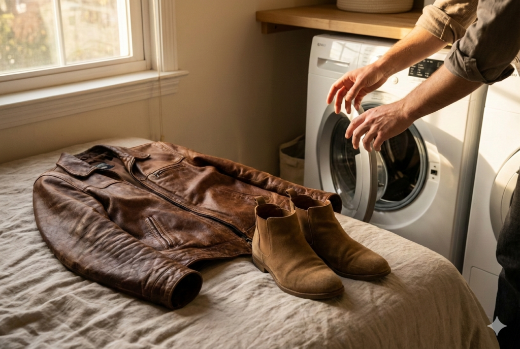<p> Leather jackets, suede boots, and handbags might be favorites in your closet, but washing them in a machine can be disastrous. Water and agitation can cause leather to shrink, crack, or warp, while suede often stiffens or becomes misshapen. These items require special care such as spot cleaning or professional cleaning to maintain their look and texture. Washing them at home could turn a wardrobe favorite into a lost cause. </p> :: Gemini