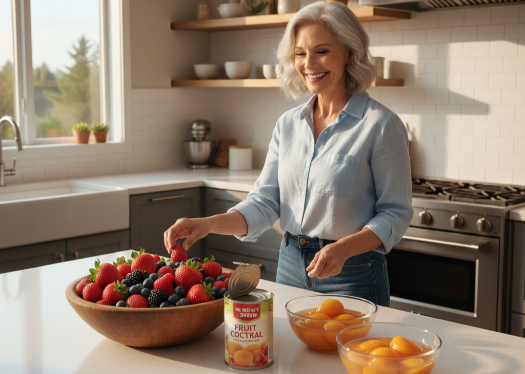 <p> Canned fruit might seem like a healthy choice, but when packed in syrup, much of the natural nutritional value is replaced with added sugar. Consuming too much sugar can increase inflammation, weight gain, and blood sugar swings, all of which become more concerning with age.

Better option: Choose fresh or frozen fruit. They are naturally sweet, nutrient-rich, and free from the extra sugar that can negatively affect your health. </p> :: Gemini