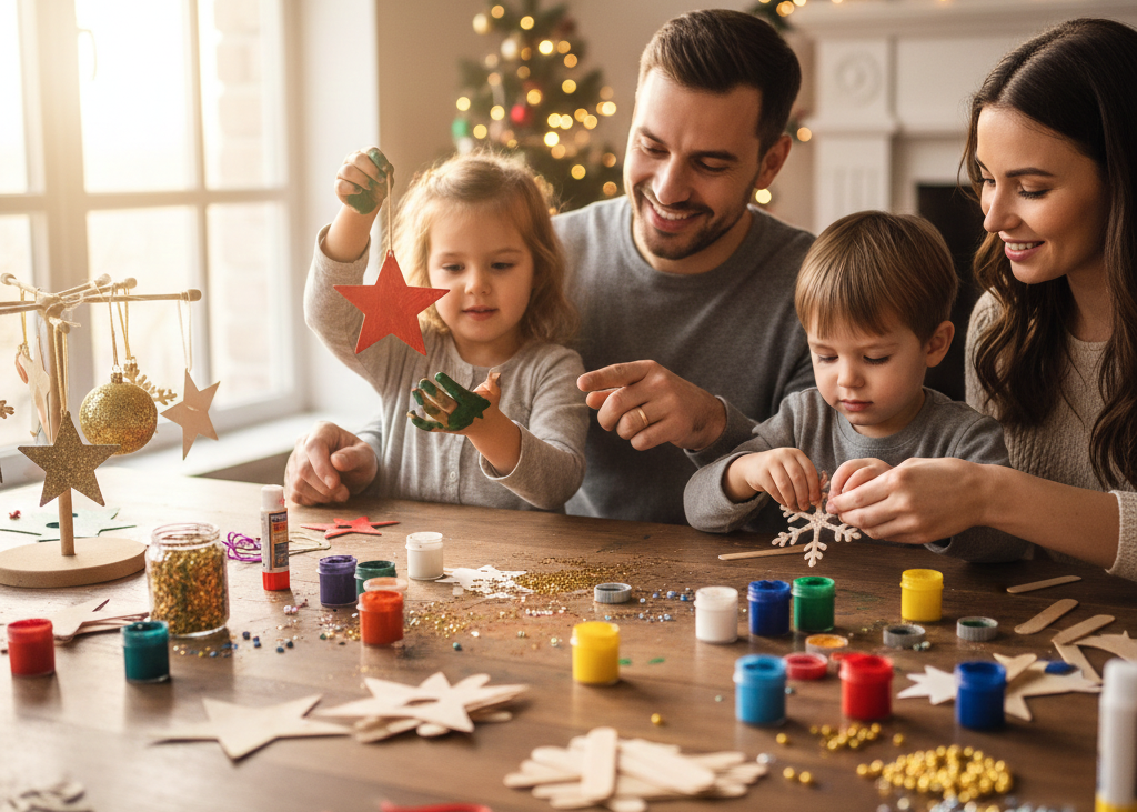 <p> Crafting is a wonderful way to engage creativity while adding a personal touch to your holiday décor. Gather supplies such as paper, glue, glitter, paints, and popsicle sticks and let everyone create their own ornaments or holiday decorations. Kids especially love seeing their creations displayed on the tree or around the house. Crafting together encourages imagination and collaboration, and it gives the family a collection of unique decorations that carry memories year after year. </p> :: Gemini