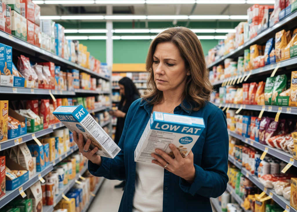 5. Low-Fat and Fat-Free Packaged Foods <p> During the low-fat craze of the past few decades, fat was treated as the enemy. Food companies responded by removing fat and replacing it with sugar, starches, and artificial flavorings. The result was a wave of low-fat cookies, crackers, and snacks that left people hungry and overeating. Doctors now recognize that healthy fats are essential for fullness and overall health, and that low-fat labels often signal a highly processed product. </p> :: Gemini