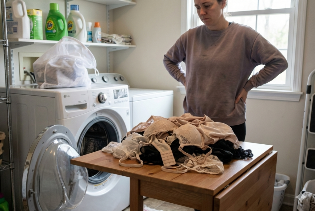 <p> Underwire bras, lace lingerie, and other delicate undergarments need extra protection in the wash. Washing them without a laundry bag can cause clasps to snag other clothing, tear fabrics, or even damage your washer drum. Use a mesh laundry bag and select a gentle cycle to keep these pieces in good shape. </p> :: Gemini